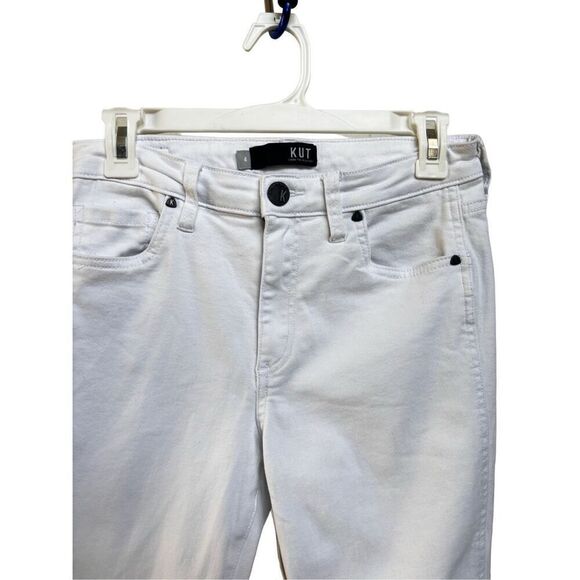 Kut from the kloth white raw hem ankle jean size 4 - Picture 10 of 10